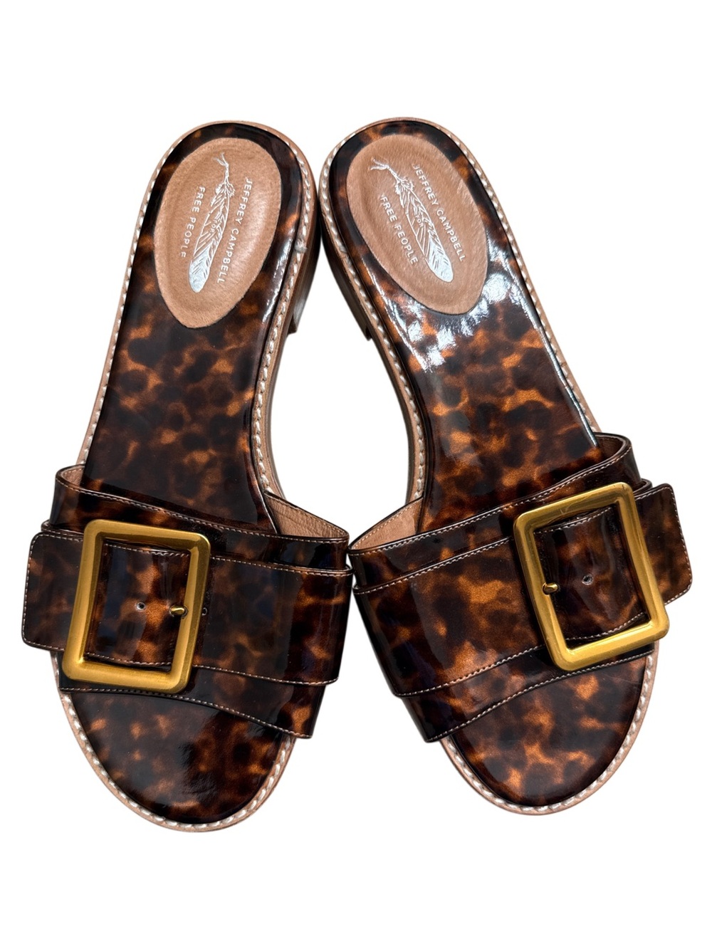 JEFFREY CAMPBELL FREE PEOPLE TORTOISESHELL SLIDES